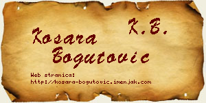 Kosara Bogutović vizit kartica